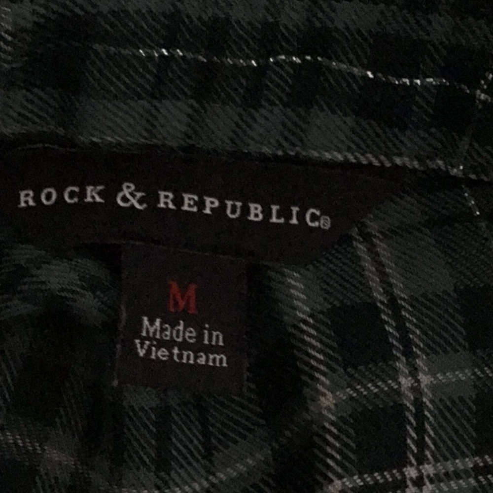 Rock & Republic Plaid Top M - Picture 8 of 8